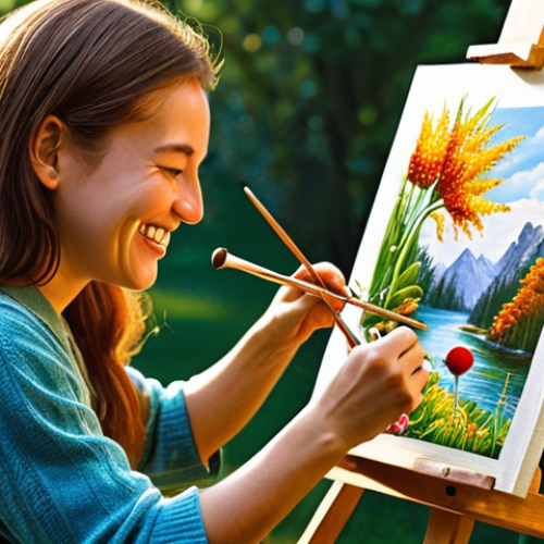 **

A vibrant, inspiring scene depicting someone happily pursuing a hobby (like painting or playing music). Focus on the joy and personal fulfillment of the activity, showcasing intrinsic motivation. Perhaps include elements of nature or a cozy, comfortable setting.

**